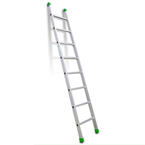 Escalera de Apoyo de 1 Tramo | 8 Peldaños | Escalera Profesional de Uso Doméstico | 251x42x8 cm | Trabajos de Bricolaje | Taco Antideslizante | Máxima Seguridad y Confort | Escalibur Cover