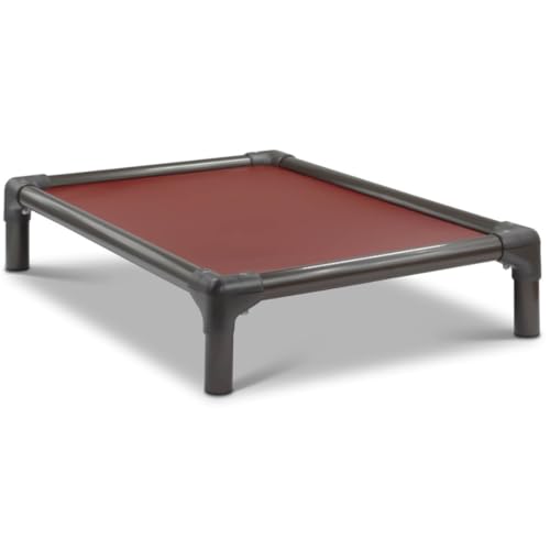 Kuranda Chewproof Dog Bed - Walnut PVC - 40" x 25" - Heavy Duty Vinyl - Burgundy