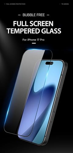 Image of TitanGuard Tempered Glass Screen Protector Guard for iPhone 17 pro max- 9H Hardness, Military Grade, Anti-Static, Easy Installation Kit - 1 PACK