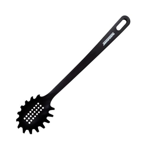 Fackelmann Fenix Cuchara de Espagueti, Material RPET 100% Reciclado, Plástico Reciclable con Alta Resistencia al Calor hasta 230ºC, Alta Durabilidad, Anti Rayaduras, Color Negro, 30 cm, 1 ud.