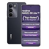 realme NARZO 80 Lite 5G (Onyx Black, 4GB+128GB) | 6000mAh Long-Lasting Battery | MediaTek Dimensity 6300 5G | AI Assist | IP64 Rated Water &amp; Dust Resistance | Military-Grade Durability Amazon Deal