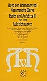 Gesammelte Werke, 10 Bde., Tb., 10, Reden und Aufsätze III. (1925 - 1929). Aufzeichnungen. - Hugo von Hofmannsthal