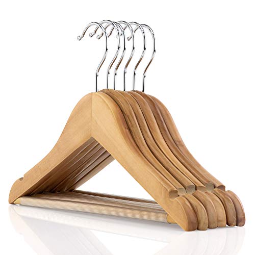 HANGERWORLD 12 Natural Beech 118inch Wooden Kids Baby Toddler Dress Pants Bar Coat Clothes Garment Hangers