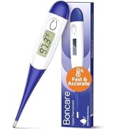Boncare 10 Seconds Digital Thermometer for Adults and Kids - Accurate &amp; Safe Rectal Thermometer f...