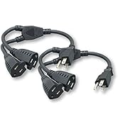 Cablelera ZADA36PQ-Y-P2 Power Cord Extension & Splitter, NEMA 5-15P to NEMA 5-15R x 2, 13A, 125V ...