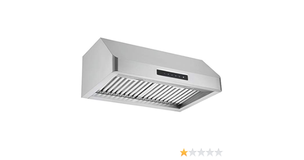 ancona under counter range hood with night light feature