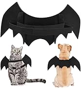 Halloween Pet Bat Wing Costume for Cat Small Dog - Pet Bat Collar Wings Dress Up Outfit for Kitte...