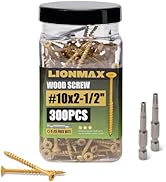 LIONMAX Deck Screws 2-1/2 Inch, Wood Screws #10 x 2-1/2", 300 PCS, Rust Resistant, Exterior Epoxy...