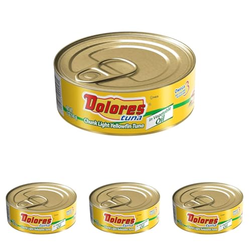 Dolores Tuna Chunk Light Yellowfin Tuna in Water, 5 oz Can (Pack of 24) – Mild Flavor, Flaky Texture, Ready-to-Eat Protein