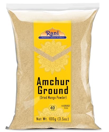 Rani Amchur (Mango) Ground Powder Spice 3.5oz (100g) ~ All Natural, Indian Origin | No Color | Gluten Friendly | Vegan | NON-GMO | Kosher | No Salt or fillers