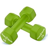 Fitness Republic Neoprene Dumbbell Set of 2, Non-Slip, Hex Shape, Free Weights Set for Muscle Ton...