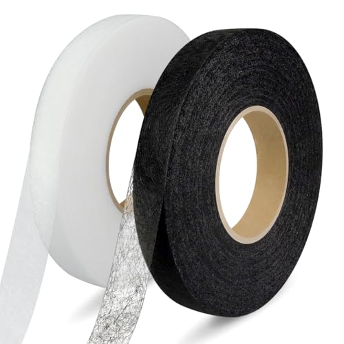140 yards iron on hemming tape 2 rolls 059 inch hem tape no sew iron on tape for hemming stitch witchery tape sewing tape fusible tape adhesive wonder web for curtain pants clothes