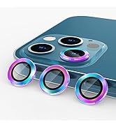 CloudValley Camera Lens Protector For IPhone 12 Pro Max 6.7", Tempered Glass Film, Aluminum Alloy Screen Cover, 3 Pack Pacific Blue, With Cleaning Kit