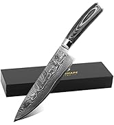 Damascus Chef Knife 8 Inch Japanese Professional 67 layer High Carbon Super Sharp Kitchen Cooking...