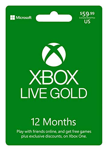 microsoft xbox live 12 month gold membership physical card
