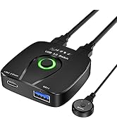 USB 3.0 Umschalter, 2 Eingänge 1 Ausgang USB Switch für 2 Computers Teilen USB Gerät, Scanner, Dr...