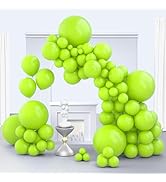 Zingnify Lime Green Balloons, 150 pcs Different Sizes Pack of 18 Inch 12 Inch 10 Inch 5 Inch Yell...