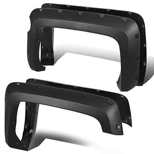 DNA Motoring WF-81017-MBK Pocket-Riveted Wheel Fender Flares 4Pcs/Set Compatible with 14-19 Chevy Silverado 1500 with 5.8' Short Bed Fleetside Models