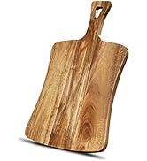 YUSOTAN Acacia Wood Cutting Board for Kitchen,14" x 8.5" Cutting Board with Handle, Charcuterie P...