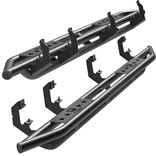 Tyger Auto TG-AM2C20238 Star Armor Kit Compatible with 2019-2023 Chevy Silverado/GMC Sierra 1500 & 2020-2023 2500/3500HD Double/Extended Cab Textured Black Side Step Rails Nerf Bars Running Boards