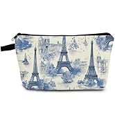 YULUENZE Eiffel Tower Makeup Bag - Cute Small Vintage Organizer Bag with Zipper - Paris Eiffel To...