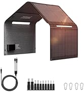 Panneau solaire portable, panneau solaire pliable de 60 W avec sortie USB-A, USB-C et DC, panneau solaire pour P...