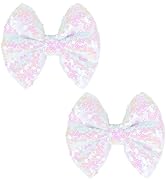 Love Fairy Glitter Bow Hairpin - A sparkling sequin bow tie hair clip, 5 inches, perfect for girl...