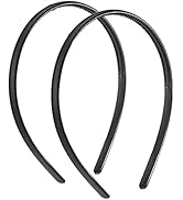 2PCS Thin Headbands for Women Black Headbands Plastic Plain Headbands Perfectly To The Shape of Y...
