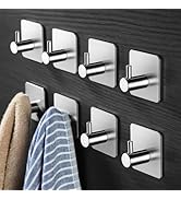 LYLIN Ganci Adesivi Per Parete - Acciaio Inox, Portasciugamani Per Bagno E Cucina, Bianco, 4 Pezzi - Foto 2