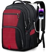 LTINVECK Extra Large Travel Backpack - USB Charging Port, RFID Pocket, Fits 17.3" Laptop, Water-Resistant, Purple