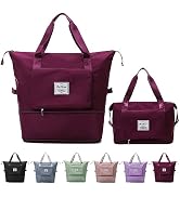 Lightniing Hammerz Foldable Travel Duffel Bag - Lightweight Waterproof Tote For Gym, Sports, Yoga (Light Purple) - View #3