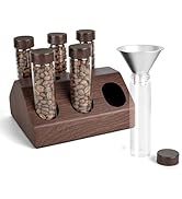 Guolich Single Dose Coffee Bean Storage 6 Tubes with Metal Base Holder，coffee Storage Container D...