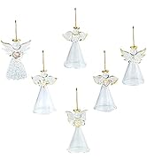 4E's Novelty Glass Angel Ornaments for Christmas Tree (Set of 12) Assortment of 6 Designs - 2.5 I...