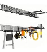 Tebgeag Garage Tool Organizer Wall Mount, 48inch Heavy-Duty Garage Storage System and Garden Tool...