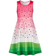 uideazone Girls Sleeveless Dress Round Neck Floral Printed Sundress for Casual Home Party Beach 4...