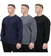 WHITE PEAK TRADING COMPANY Men's Casual Crewneck Sweatshirt 3 Pack Fleece Long Sleeve Basic Pullo...