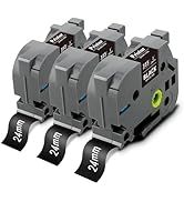 Lonitul TZe-355 - Cinta Para Etiquetadora De 24 Mm, 1 Pulgada De Repuesto Para Brother P Touch TZe 24 Mm, 0.94, Color Negro Laminado Para Brother P Touch PT-D610BT PT-D600 PT-P710BT PT-P910BT