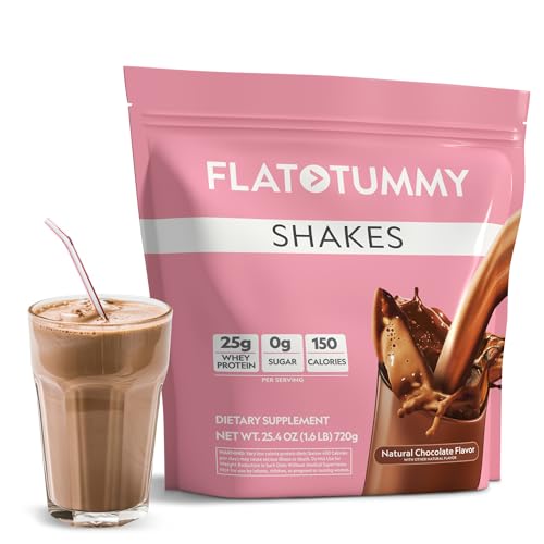 Flat Tummy Shakes - Vanilla, 20 Servings – Post GLP-1 Protein Supplement, High Protein, Zero Sugar, Keto-Friendly Meal Replacement with Clinically Studied Morosil®