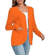 TownCat Damen Cardigan Lässig - Leichte Strickjacke Mit Taschen & Offenem Front