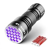 Lepro ブラックライト UVライト 紫外線ライト uvライト 釣り レジン用 硬化ライト 21LED UV 懐中電灯 紫外線 ライト ブルーライト アルミ合金材質 単4形電池付属 ブラック ...