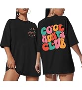 Wedsadl Aunt Shirt Cool Aunts Club T-Shirt for Women Auntie Oversized Graphic Shirts Funny Cute H...