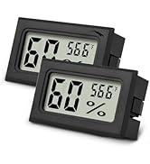 2 Pcs Hygrometer Thermometer Mini Digital LCD Monitor Indoor/Outdoor Humidity Meter Gauge Tempera...