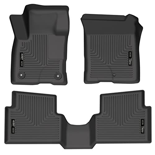 Husky Liners Weatherbeater Series | Front & 2nd Row Floor Liners - Black | 95051 | Fits 2022 Ford Maverick Gas