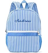 MT WORLD Daycare Backpack Personalized Canvas Backpack With Embroidered Name Small Preppy Backpac...