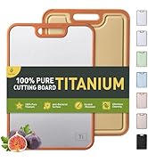 2 in 1 Pure Titanium Cutting Boards for Kitchen with Handle Meat Chopping Board Juice Groove Butc...