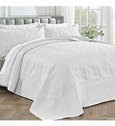 ENJOHOS Oversized King Quilts 138x122 Extra Wide Large White - California King Bedspread, Reversi...