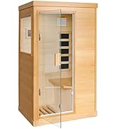 HOSAUNA Infrared Sauna,Double -Layer Canadian Hemlock Wood Build Infrared Saunas for Home,Low EMF...
