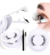 Magnetic Eyelashes with Applicator, Natural Look 2 Pairs Reusable Manga Magnetic Lashes Kit, No G...