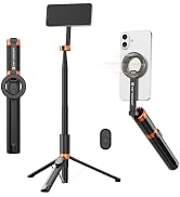 K&amp;F CONCEPT MS-18 自撮り棒 スマホ 三脚 Magasfe対応 180cm マグネット式 スマホスタンド 322g 27.5cm収納 折りたたみ式 じどり棒 軽量 コンパクト 角...