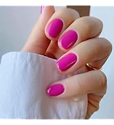 Press on Nails Short Fake Nails,Lucoffeoi 24pcs Round Acrylic False Nails Extra Short Artificial ...